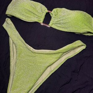 Green Glitter Bikini Set